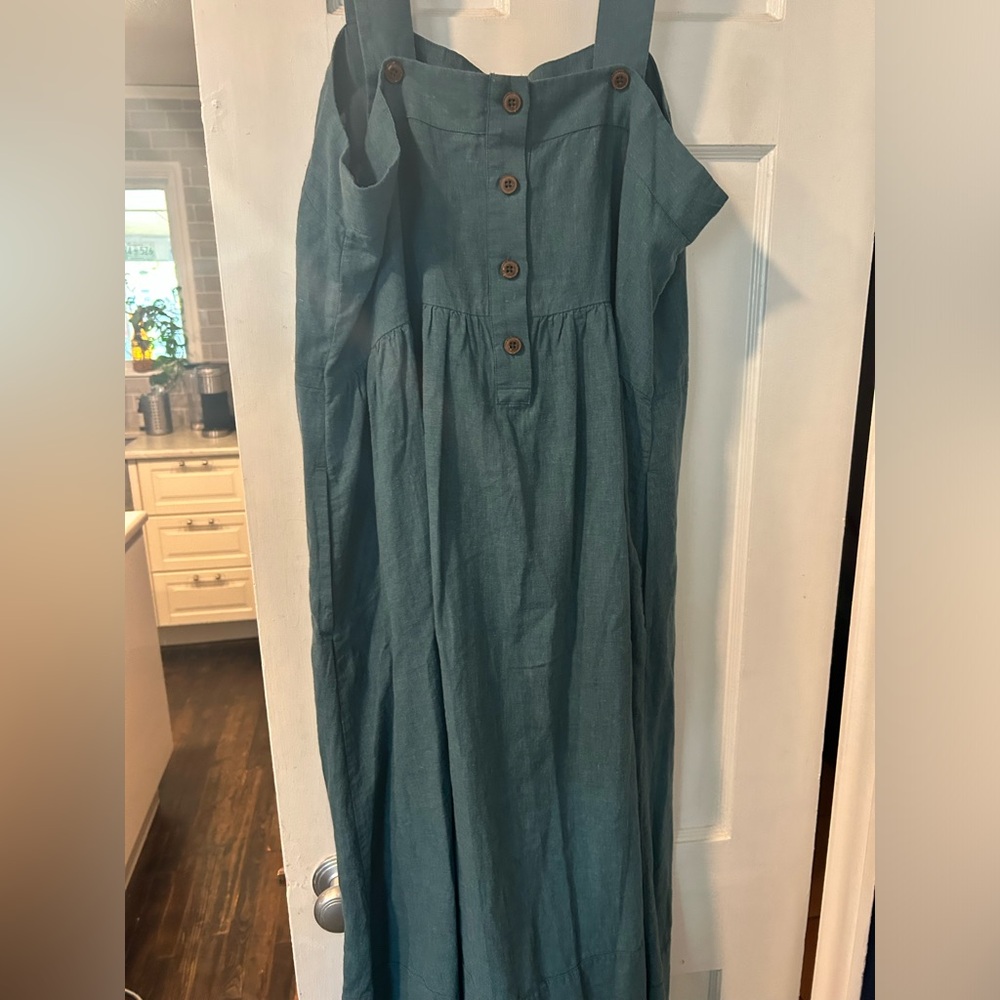 Patagonia Teal Maxi Dress with Button Details